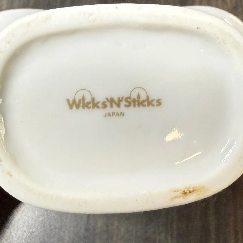 Wicks N Sticks Easter Basket Bunny Decor Ceramic Japan‎ trinket dish vintage